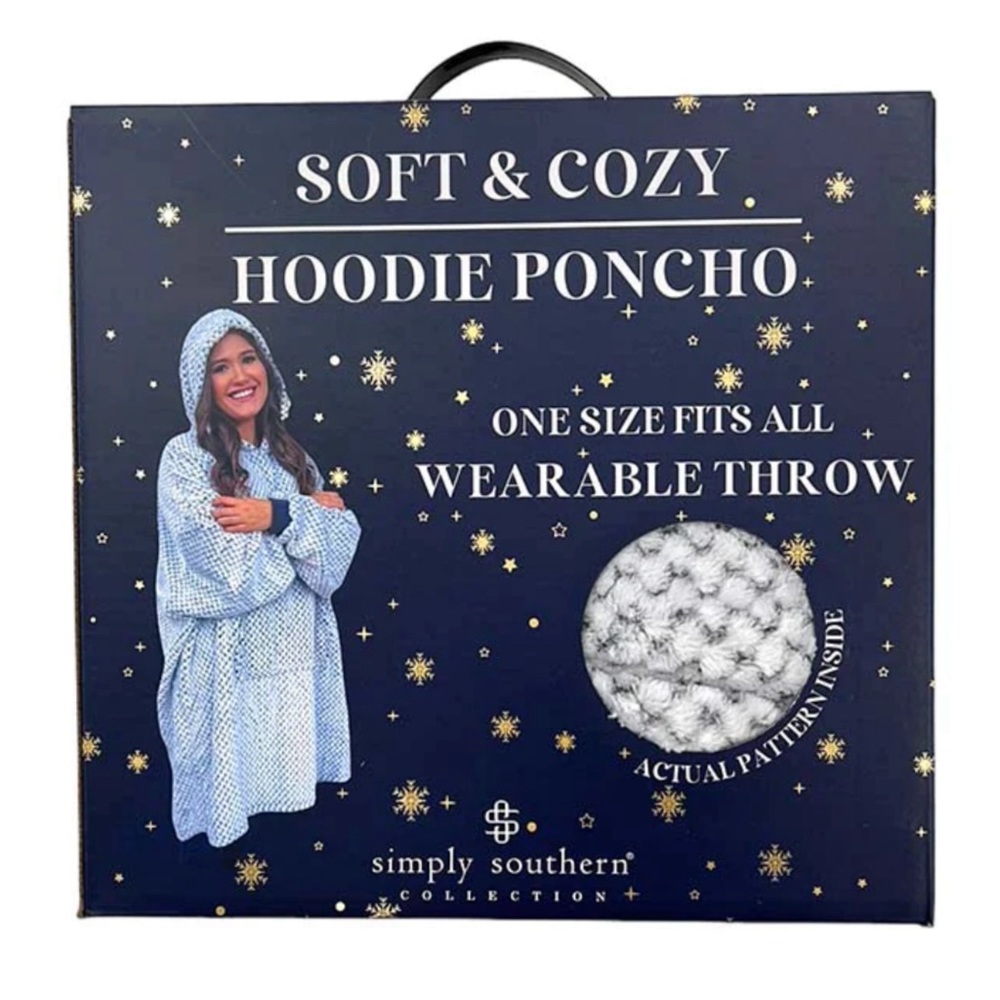 ❣️SOLD❣️🆕💖SIMPLY SOUTHERN SOFT & COZY THE WEARABLE THROW PULLOVER HOODIE PONCHO💖 - Picture 2 of 8